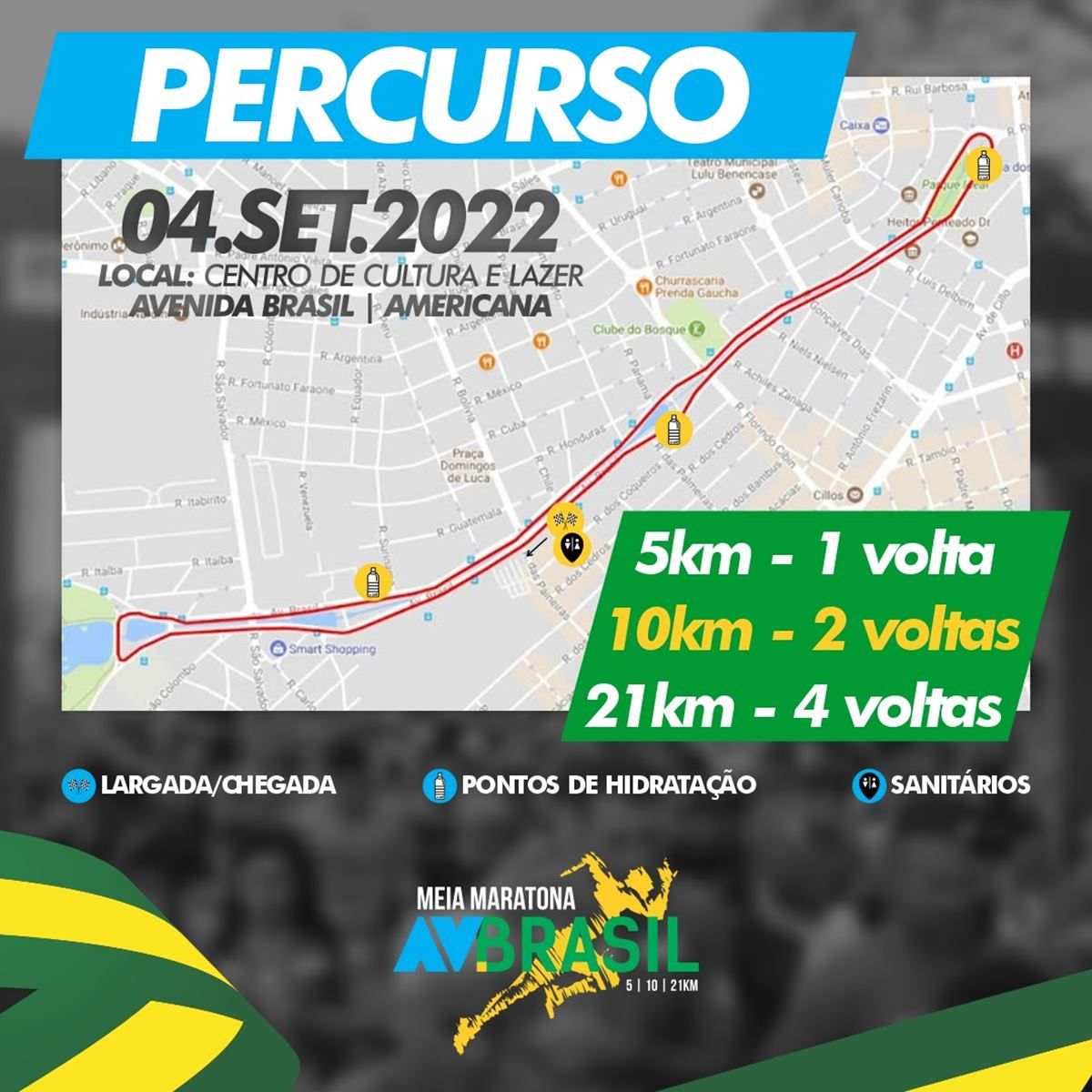 percurso meia maratona av brasil